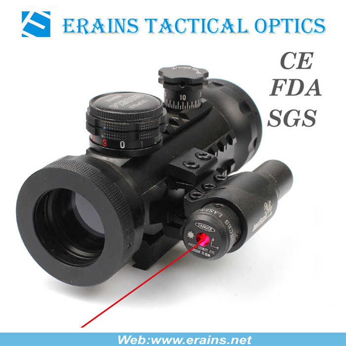 Compact Red Green DOT Scope With Red Laser Sight Attached (ES-RD-YH601+R)